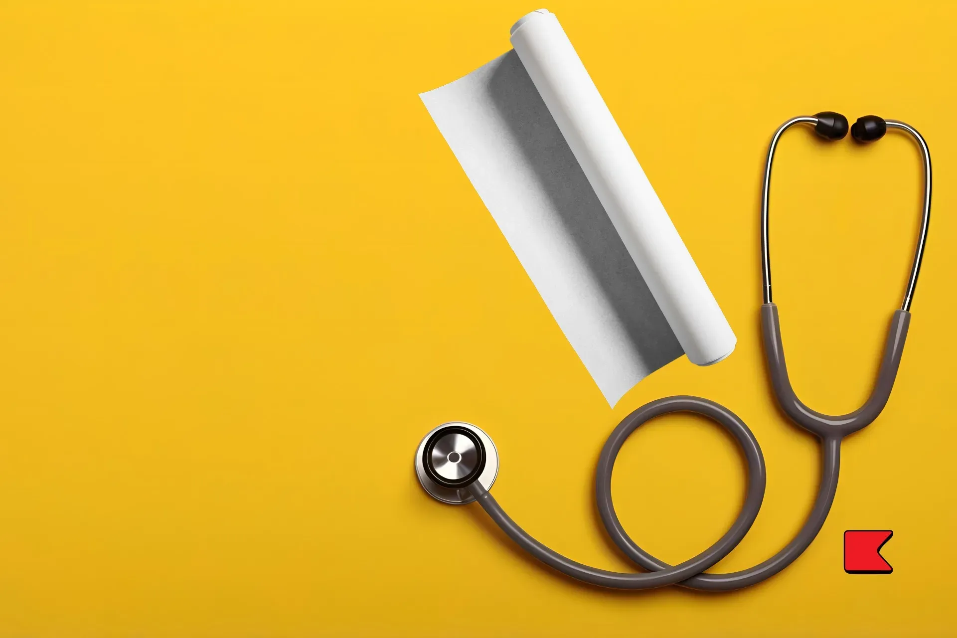 কাগজের নল থেকে স্টেথোস্কোপ